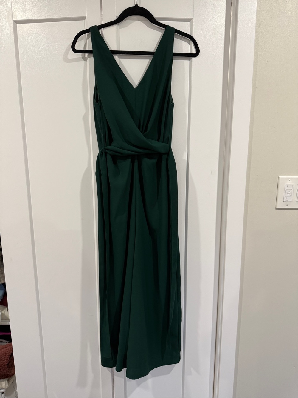 FAVLUX Forest Green Sleeveless V‑Neck Maxi Dress